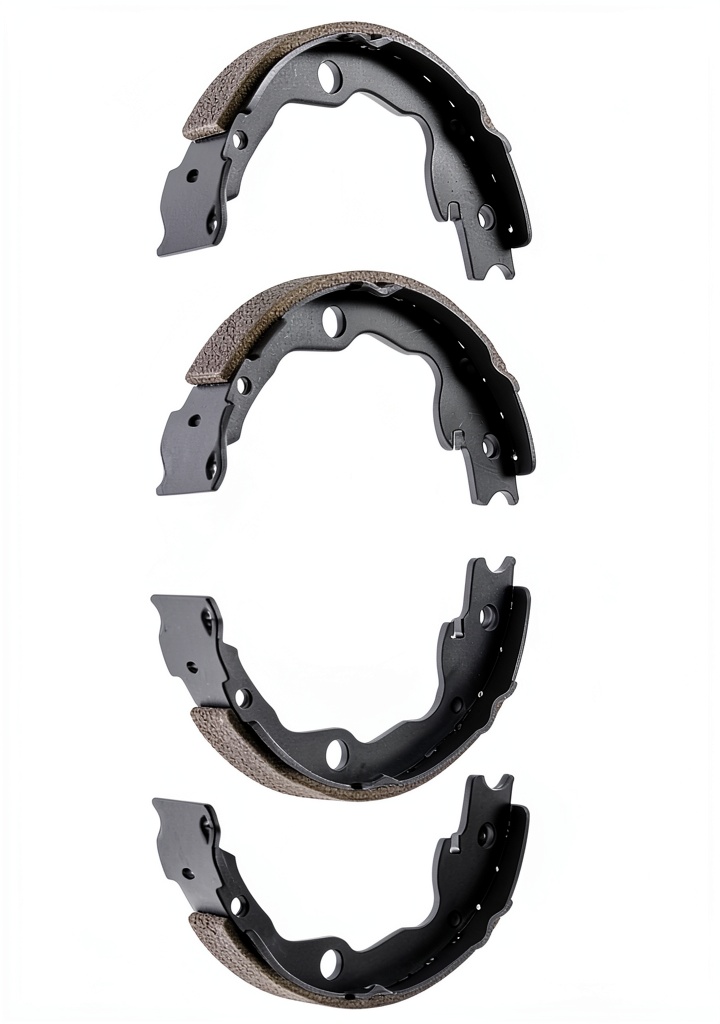 Installing Parking Brake Shoe GZTianSai Rear Quiet Automotive on a wooden workbench