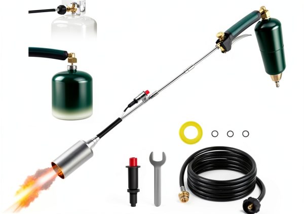 Propane Torch Weed Burner 40in Green 10ft Hose HomeyVenture Adjustable-0