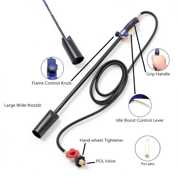 Flame King 100,000 BTU Propane Torch Kit Heavy Duty Weed Burner 10ft-1