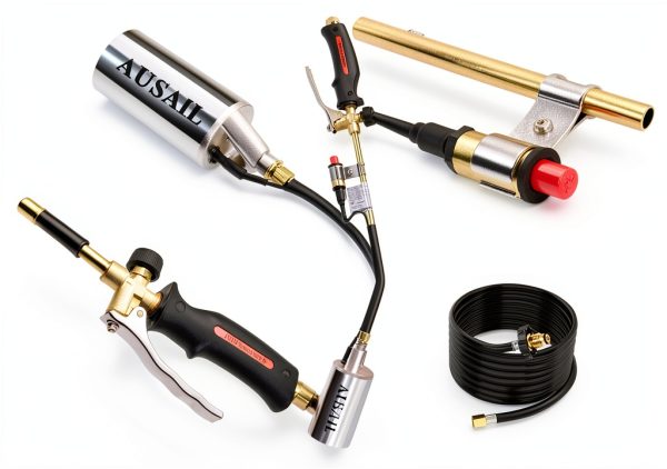 Propane Torch AUSAIL Weed Burner Turbo Trigger 10FT Hose Silver-3