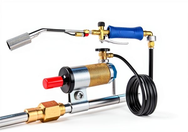 2-In-1 Propane Torch Weed Burner, 240,000 BTU Heavy Duty Flamethrower with Extended 10 inch Hose，Blow Torch Featuring Igniter and Flame Control, QCC Standard-2