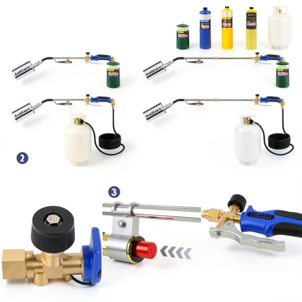 Propane Torch Weed Burner, Long/Short Mode, Heavy Duty Blow Torch Flamethrower with 12.5FT Hose for Flame Weeding, Roofing, BBQ, Melting Ice-4