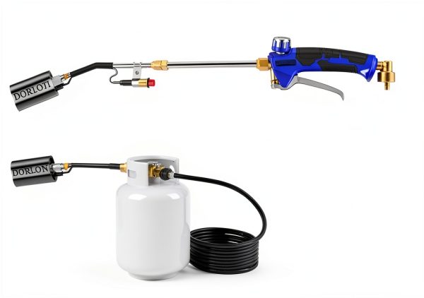 Propane Torch Weed Burner Kit,High Heat Output with Long/Short Mode,12.5FT Hose Heavy Duty Blow Torch Flamethrower with Self Igniter and Turbo Trigger for Weeding,Roofing,BBQ,Melting Ice Snow-4