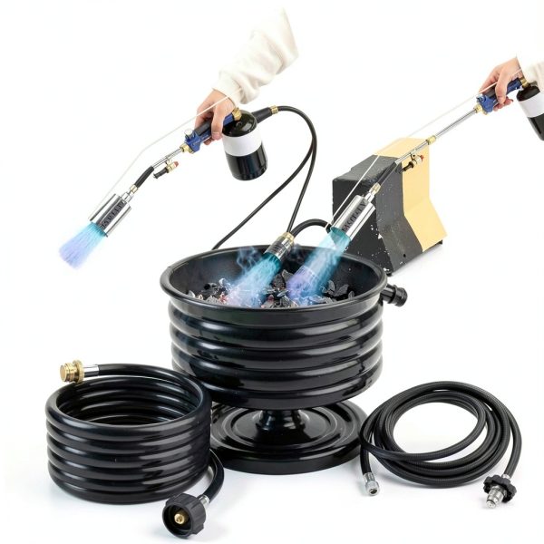 Propane Torch Weed Burner Kit,High Output with 12.5FT Hose,Heavy Duty Blow Torch Flamethrower with Long/Short Mode for Flame Weeding,Roofing,Ice Melting,Road Marking,BBQ-3