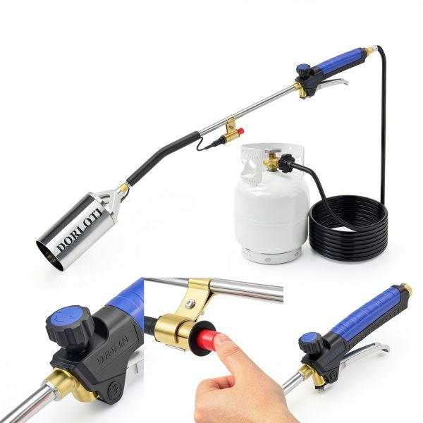 Propane Torch Weed Burner, Blow Torch with Storage Bag, High Output Flame Torch with 10FT Hose, Heavy Duty Flame Weeder with Igniter for Garden, BBQ-3