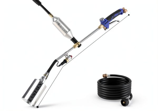 Propane Torch Weed Burner Kit,High Output with 12.5FT Hose,Heavy Duty Blow Torch Flamethrower with Long/Short Mode for Flame Weeding,Roofing,Ice Melting,Road Marking,BBQ-2