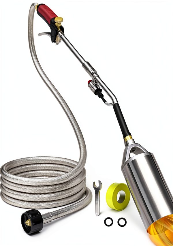 Propane Torch Weed Burner Kit ACOVER High BTU 10FT Hose Silver-0