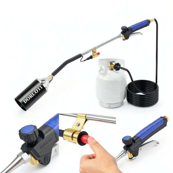 Propane Torch Weed Burner Kit,High Output with Storage Bag,Heavy Duty Self Igniter Blow Torch with Turbo Trigger and 10FT Hose,Flamethrower for Weeding,Roofing,Melting Ice-4