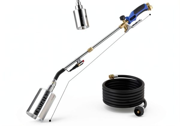 Propane Torch Weed Burner, Long/Short Mode, Heavy Duty Blow Torch Flamethrower with 12.5FT Hose for Flame Weeding, Roofing, BBQ, Melting Ice-2