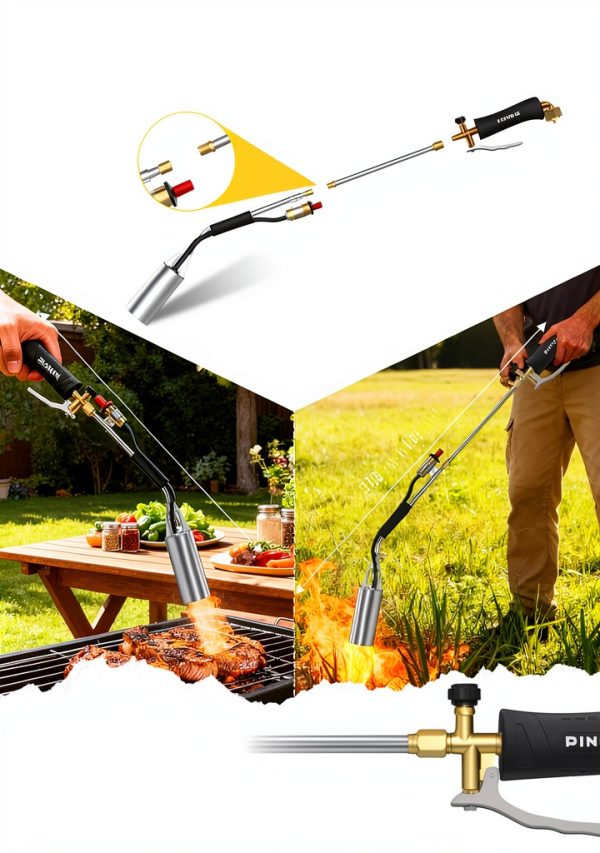 Propane Torch Weed Burner PINOZE 2,400,000 BTU with 10FT Hose-3