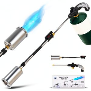 Siasky Weed Torch Propane Burner, Propane Weed Torch with Push Button Igniter, Flame Weeder Torch for Weeds, Snow Melting, Asphalt, Garden, Roofing, Weed Torch Kit for Outdoor Use-0