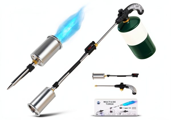 Siasky Weed Torch Propane Burner, Propane Weed Torch with Push Button Igniter, Flame Weeder Torch for Weeds, Snow Melting, Asphalt, Garden, Roofing, Weed Torch Kit for Outdoor Use-0