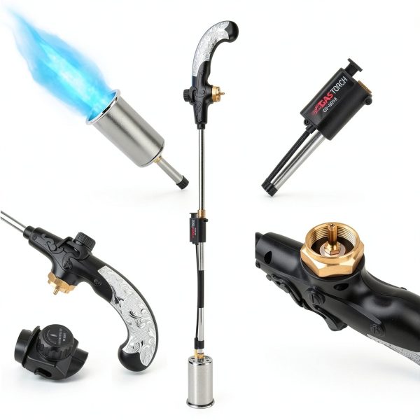 Siasky Weed Torch Propane Burner, Propane Weed Torch with Push Button Igniter, Flame Weeder Torch for Weeds, Snow Melting, Asphalt, Garden, Roofing, Weed Torch Kit for Outdoor Use-2