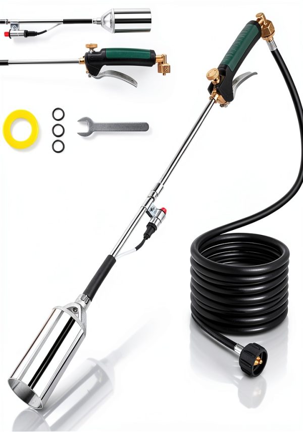 Propane Torch Aikyciu Weed Burner with 10FT Hose and Push Button-0