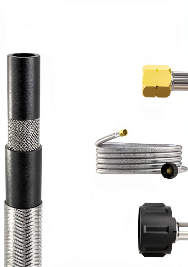 Propane Torch Weed Burner Kit, High Output BTU with 10FT Weave Hose,Heavy Duty Torch with Flame Control and Turbo Trigger Push Button Igniter For Ice Snow Road,Weeding,Asphalt,Road Marking-2
