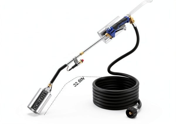 Propane Torch Weed Burner Kit,High Heat Output with Long/Short Mode,12.5FT Hose Heavy Duty Blow Torch Flamethrower with Self Igniter and Turbo Trigger for Weeding,Roofing,BBQ,Melting Ice Snow-3