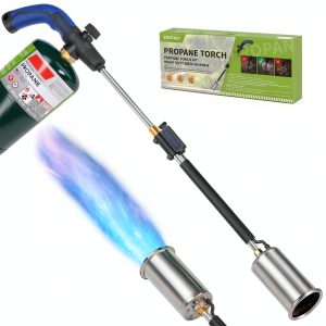 Heavy Duty Propane Weed Burner Torch, Self-Igniting Flame Thrower with Rubber Grip for Garden Weeding, BBQ Lighting, Driveway & Snow Clearing(Fuel Cylinder Not Included)-0