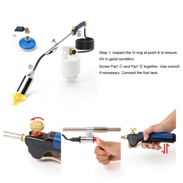 BetyBedy Propane Torch Weed Burner, Weed Torch for Outside, Blow Torch Gun with 10FT Hose for Propane Tank Garden Wood Ice Road-3