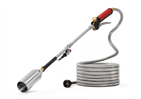 Propane Torch Weed Burner Kit, High Output BTU with 10FT Weave Hose,Heavy Duty Torch with Flame Control and Turbo Trigger Push Button Igniter For Ice Snow Road,Weeding,Asphalt,Road Marking-3