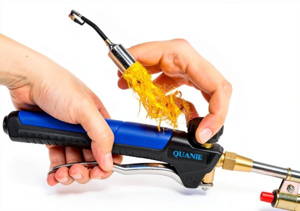 Propane Torch Burner Weed Torch High Output with 10FT Hose,Heavy Duty Blow Torch with Flame Control and Turbo Trigger Push Button Igniter,Flamethrower for Garden Wood Ice Snow Road (Blue)-3