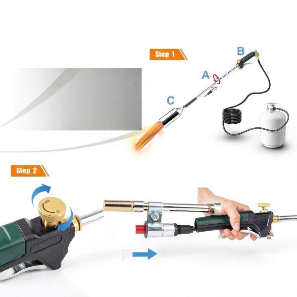 Propane Torch Aikyciu Weed Burner with 10FT Hose and Push Button-4