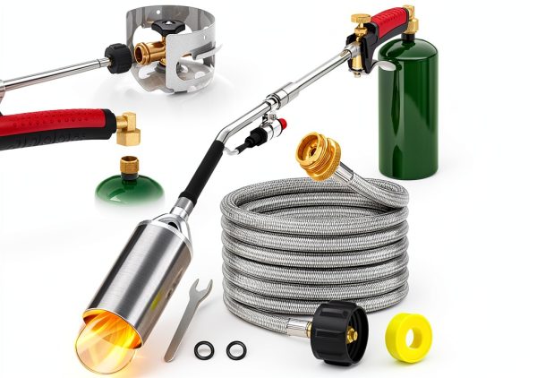 Propane Torch Weed Burner Kit MEFUN Large High BTU 10FT Hose-0