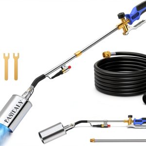 Propane Torch Weed Burner, Long/Short Mode, Heavy Duty Blow Torch Flamethrower with 12.5FT Hose for Flame Weeding, Roofing, BBQ, Melting Ice-0