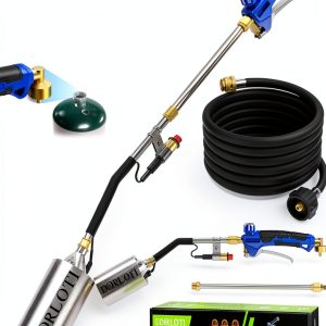 Propane Torch Weed Burner Kit,High Heat Output with Long/Short Mode,12.5FT Hose Heavy Duty Blow Torch Flamethrower with Self Igniter and Turbo Trigger for Weeding,Roofing,BBQ,Melting Ice Snow-0