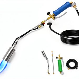 2-In-1 Propane Torch Weed Burner, 240,000 BTU Heavy Duty Flamethrower with Extended 10 inch Hose，Blow Torch Featuring Igniter and Flame Control, QCC Standard-0